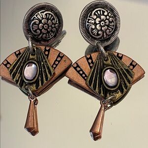 Elegant Mixed Metal Post Dangle Boho Earrings